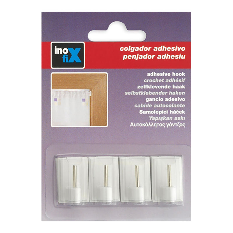 Colgador Adhesivo Visillos Blanco 2042-2-000  (Blister 4 Unid. ) Inofix