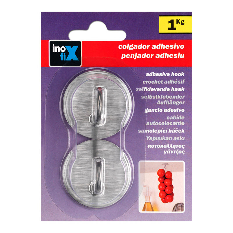 Colgador Adhesivo De Acero Inoxidable 2176-1-000 (Blister 2 Unid. ) Inofix