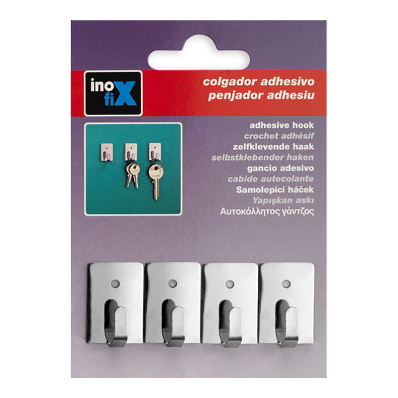 Colgador Adhesivo Acero 2019-1-001 (Blister 4 Unid. ) Inofix