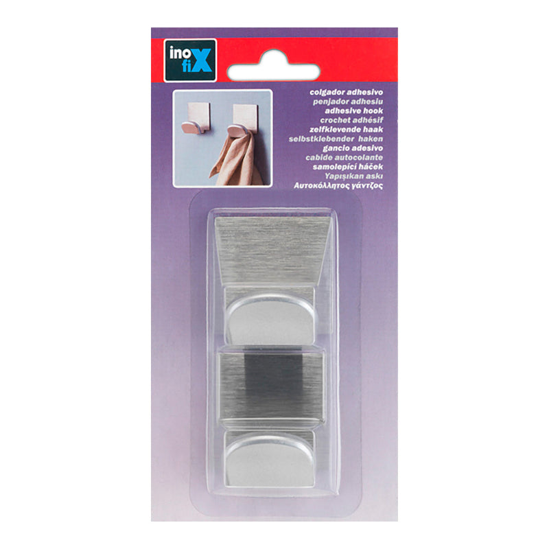 Colgador Adhesivo Cromo Con Base Ade Acero Inoxidable 2078-7-000 (Blister 2 Unid. ) Inofix