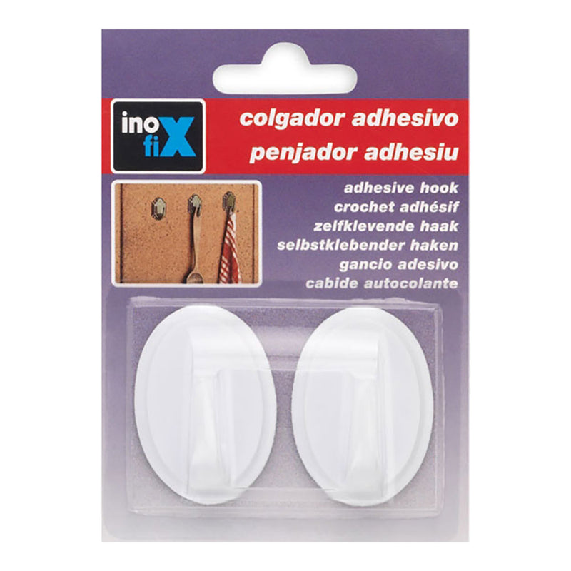 White Round Adhesive Hanger 2063-3-000 (Blister 2 Units) Inofix