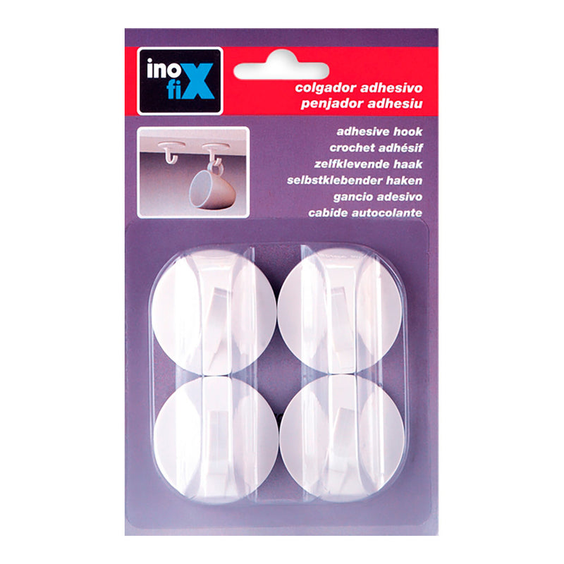 Colgador Gancho Adhesivo Blanco 2179-2-000 (Blister 4 Unid. ) Inofix