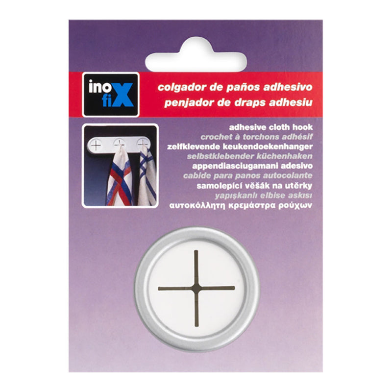 Kitchen Towel Hanger Round Adhesive Matte Chrome2089-7-000 (Blister) Inofix