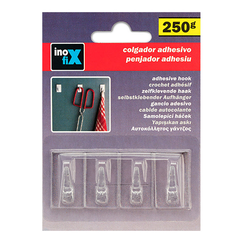 Classic Transparent Adhesive Hanger 2075-0-000 (Blister 4 Units) Inofix