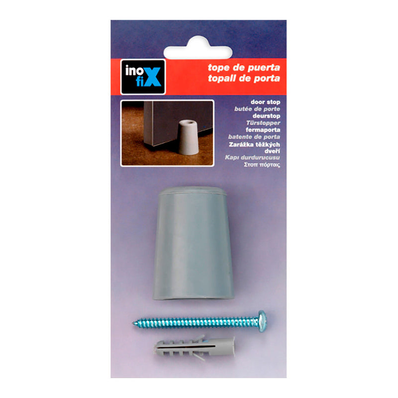 High Door Stop Grey Rubber (Blister) Inofix