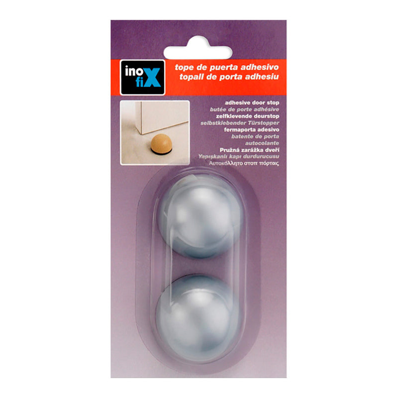 Tope Adhesivo Flexible Gris Metalizado (Blister 2 Unid. ) Inofix