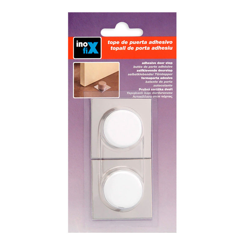 White-Chrome Adhesive Stop (Blister 2 Units) Inofix