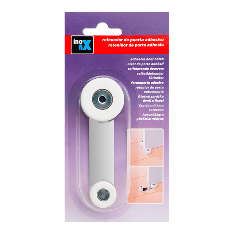 Tope Retenedor Giratorio Metalico Blanco (Blister) Inofix