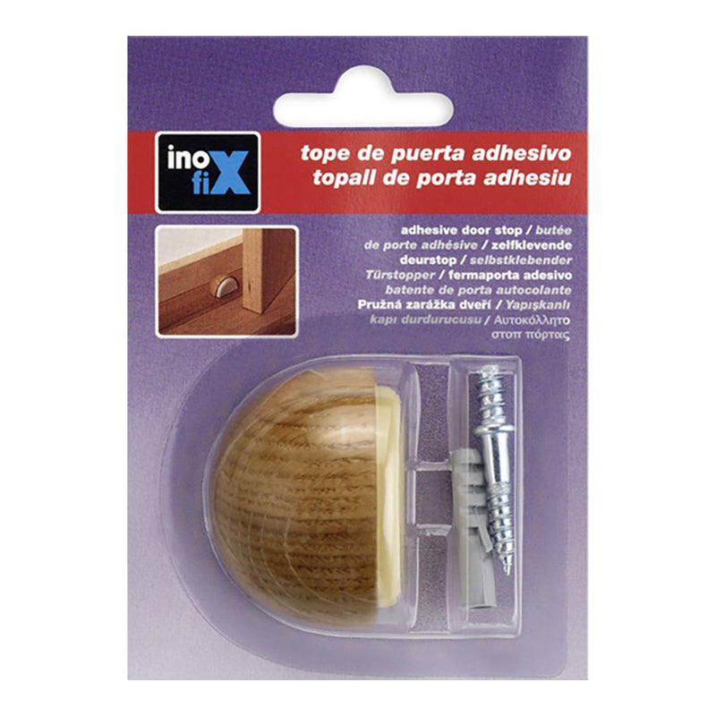 Tope Adhesivo Con Tornillo Roble (Blister) Inofix