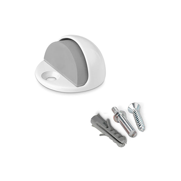 Metal Door Stop with White Screw (Blister) Inofix