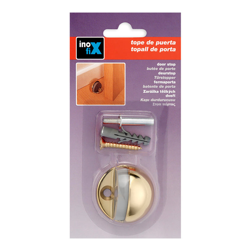 Tope Puerta Metalico Con Tornillo Dorado (Blister) Inofix