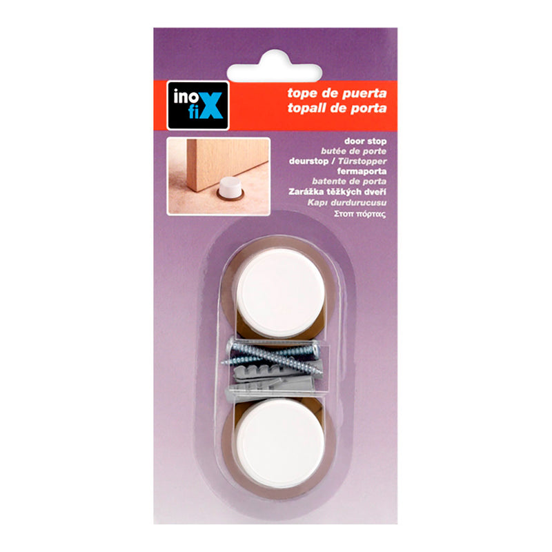 Door stop with white screw (blister pack of 2 units) Inofix