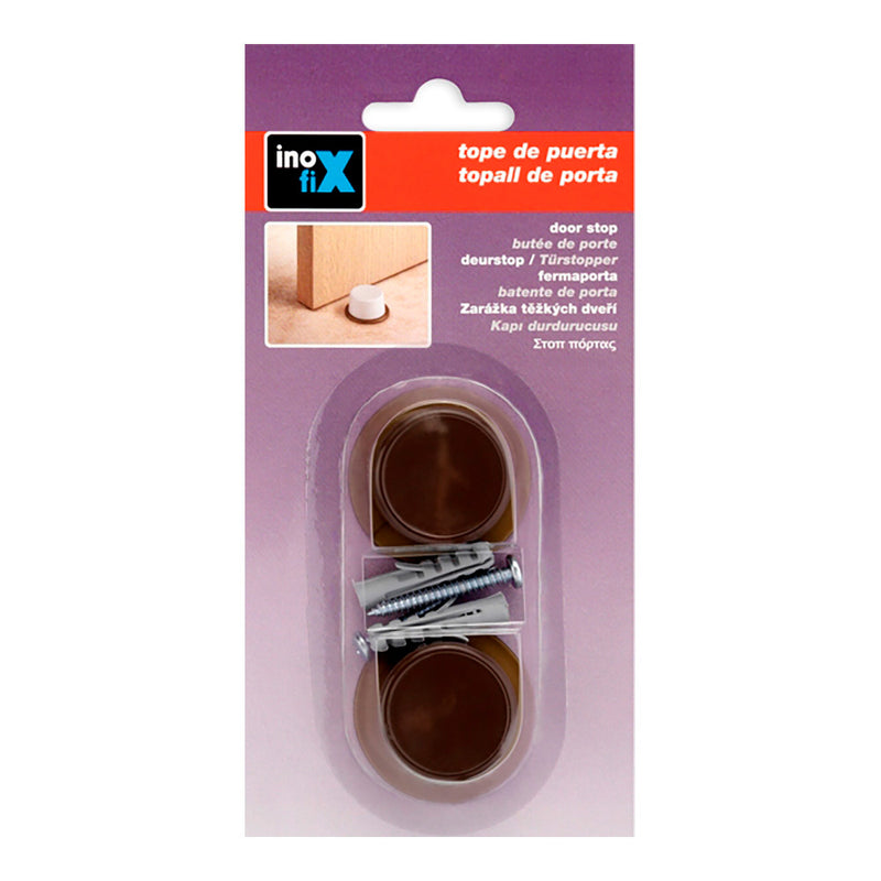 Tope De Puerta Con Tornillo Marron (Blister 2 Unid. ) Inofix