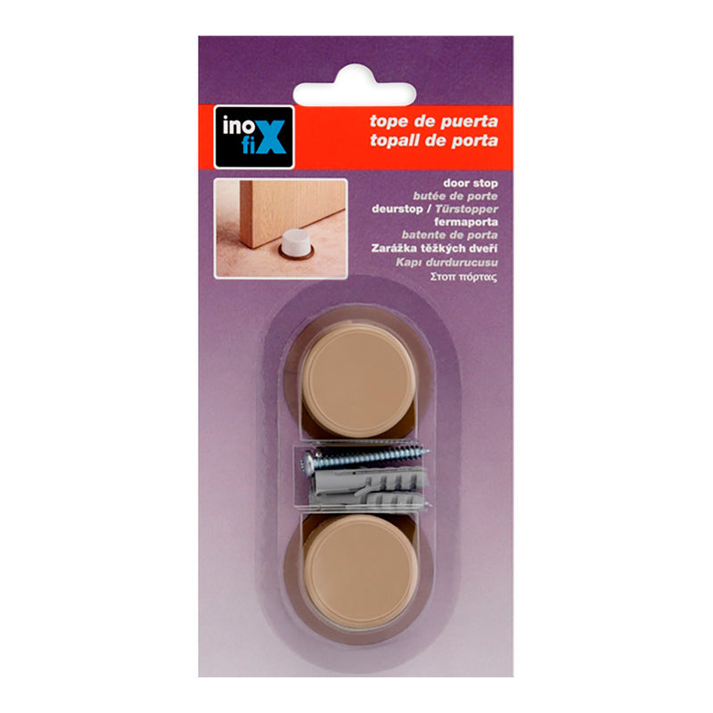 Tope De Puerta Con Tornillo Beige (Blister 2 Unid. ) Inofix