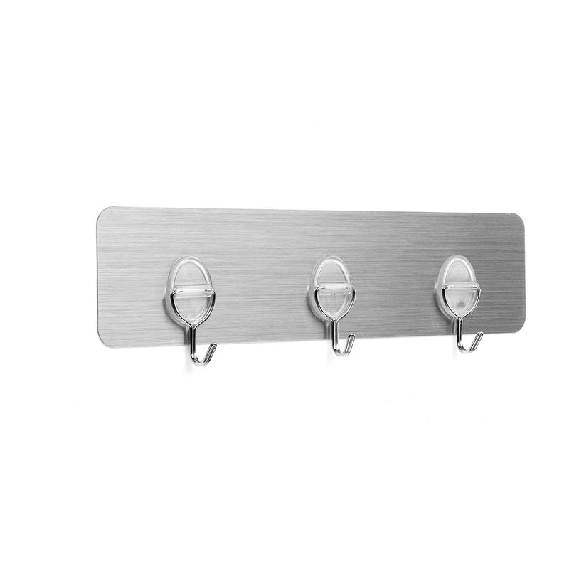 Reusable Adhesive Hanger With 3 Movable Hooks Stainless Steel 1293-7 Inofix