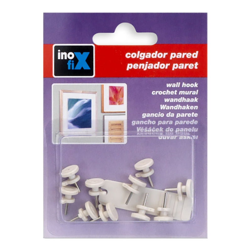 Colgador Para Cuadros Simple. Blanco 3000-2 (Blister 6 Unid. ) Inofix