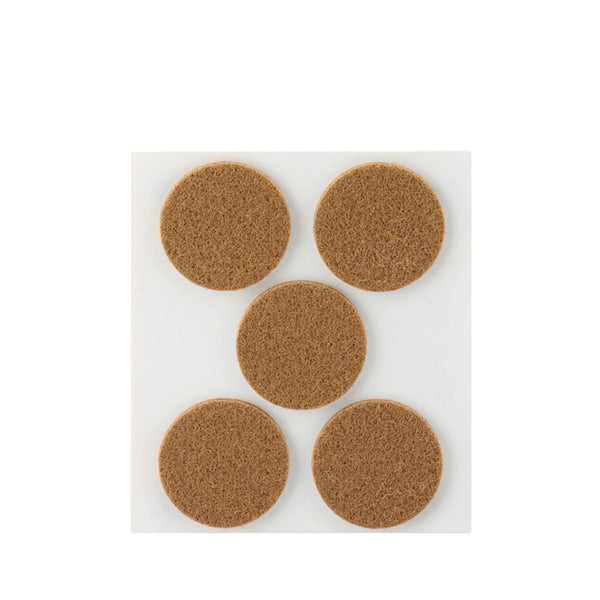 Pack of 5 Brown Synthetic Adhesive Felts Ø34mm Plasfix Inofix