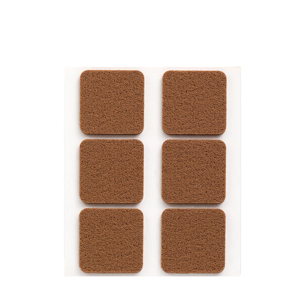 Pack of 6 Brown Synthetic Adhesive Felts 31x31mm Plasfix Inofix