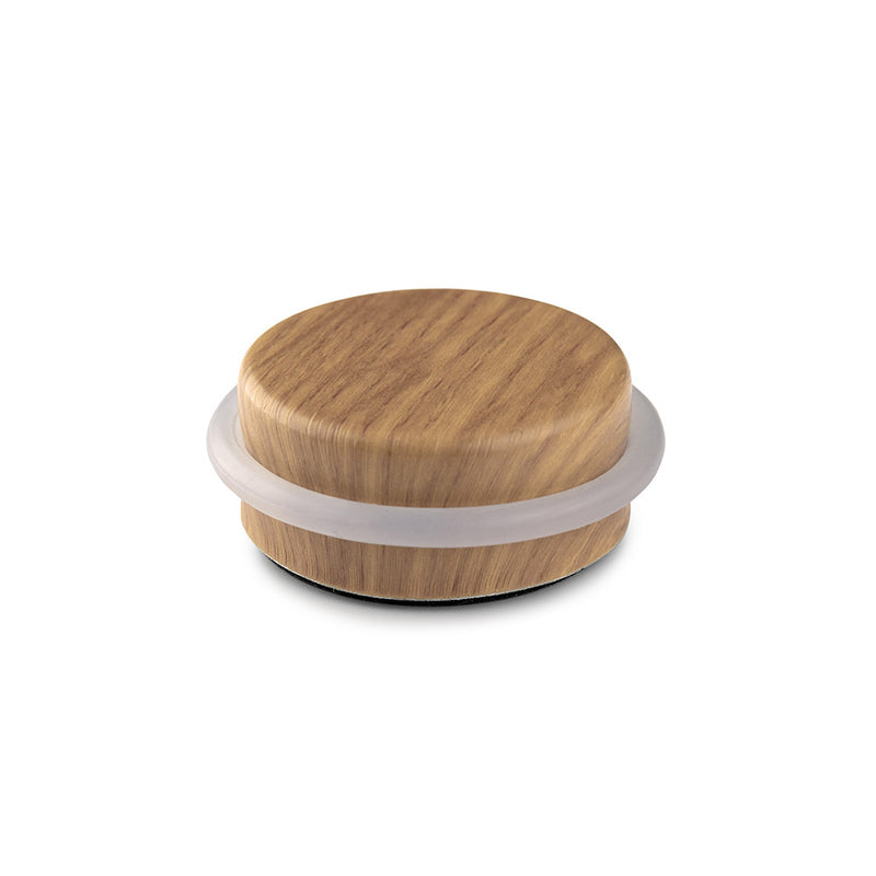 Adhesive Door Stop Plastic-Metal Decorated Atlantic Oak Ø4.6x1.8cm Inofix