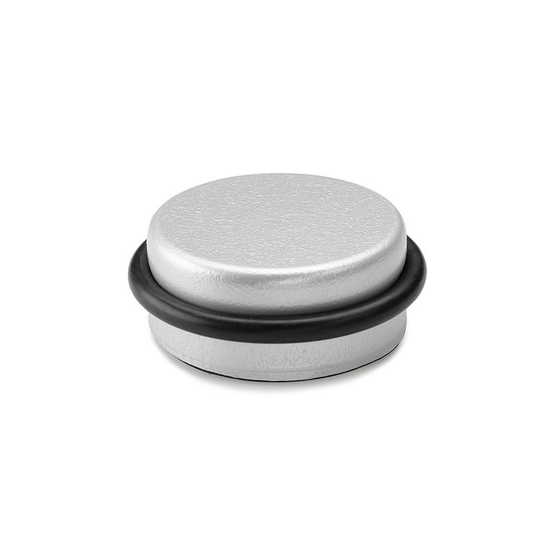 Adhesive Door Stop Plastic-Metal Decorated Matt Chrome Ø4.6X1.8Cm Inofix