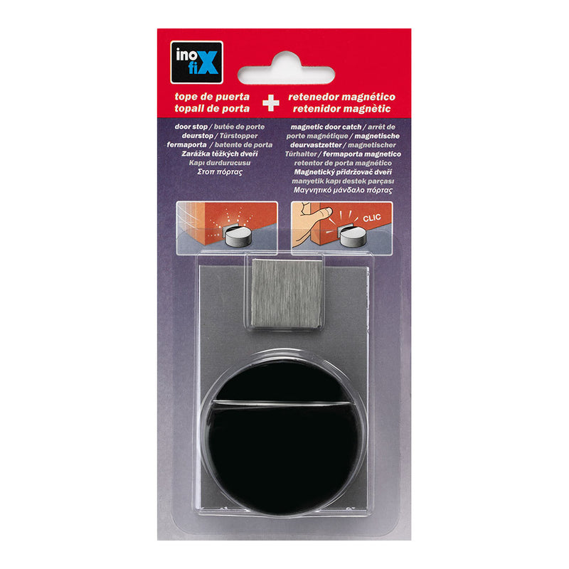 Adhesive Stop and Magnetic Retainer Matte Black 2037-8 Inofix