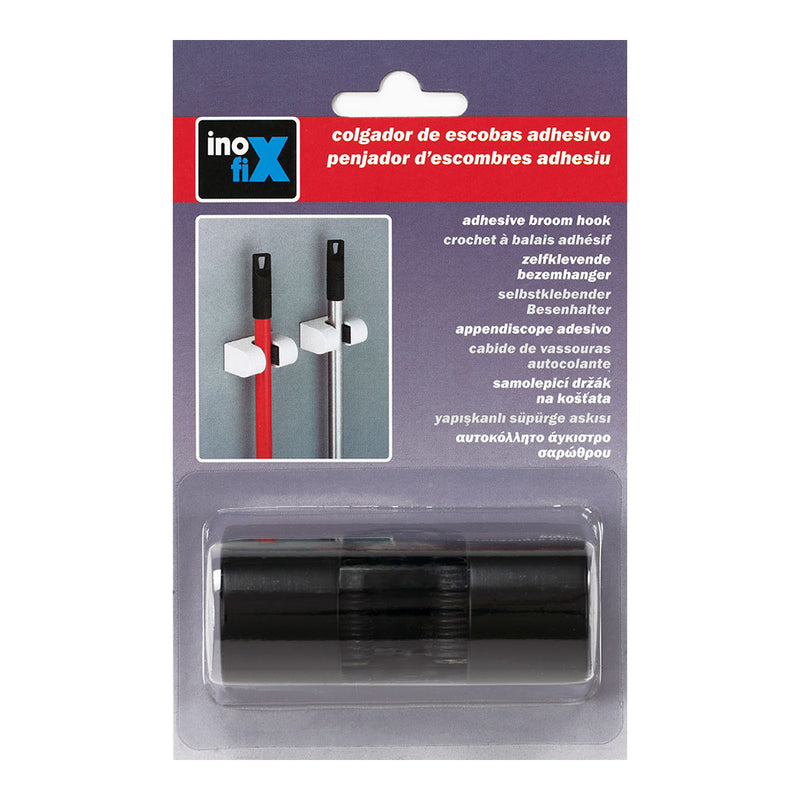 Colgador Escobas Carenado Negro Mate 2056-3 Inofix