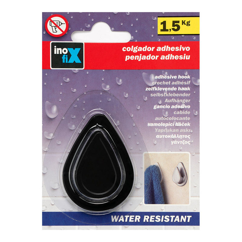 Colgador Resistente Al Agua "Gota" Negro Mate 2193-3 Inofix