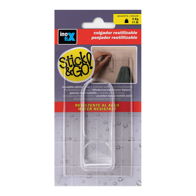 Reusable Adhesive Hanger "J" Transparent 1296-0 Inofix