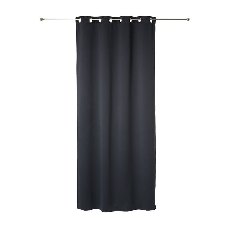 Blackout Curtain with Eyelets Dark Grey 260x140cm