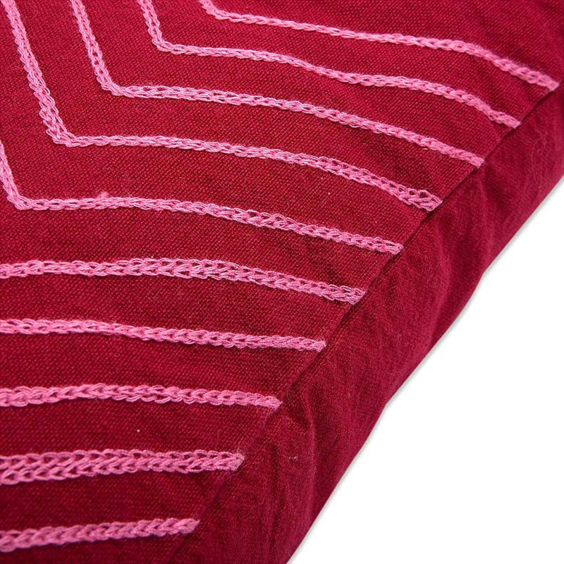 Red Cushion with Pink Lines 50x12x50cm, Basics