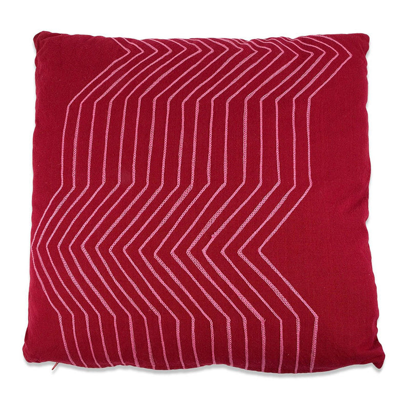 Red Cushion with Pink Lines 50x12x50cm, Basics