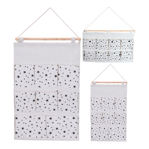 Small Fabric and Wood Organizer Dimensions: 35X5X53Cm With 8 Departments Assorted Models