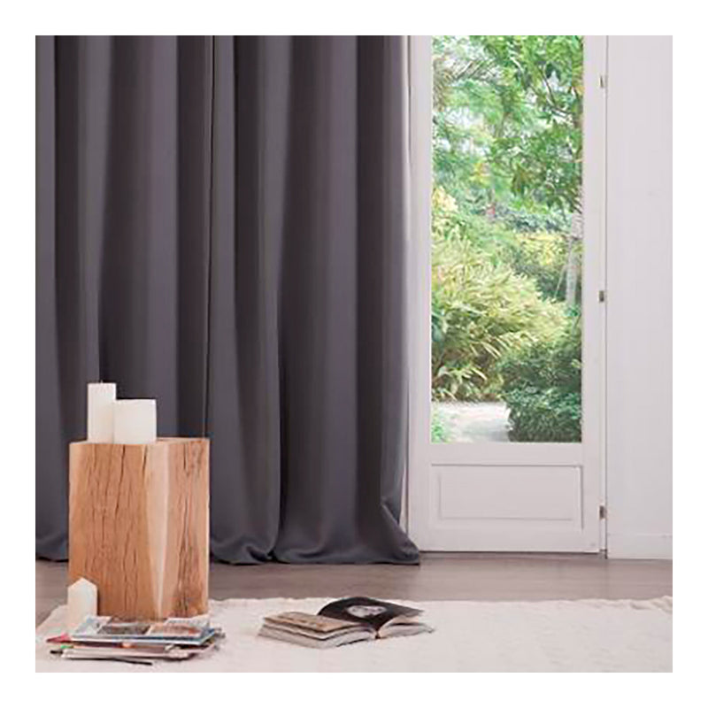 Pack of 2 units, grey blackout curtain 135x240cm