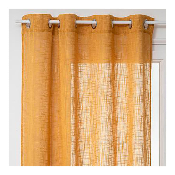 Ochre-colored eyelet curtain 140x240cm