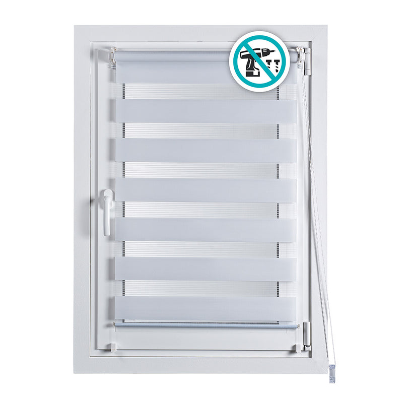 Clip&amp;Fix Roller Blind Night&amp;Day White 60x180cm Cintacor - Storplanet