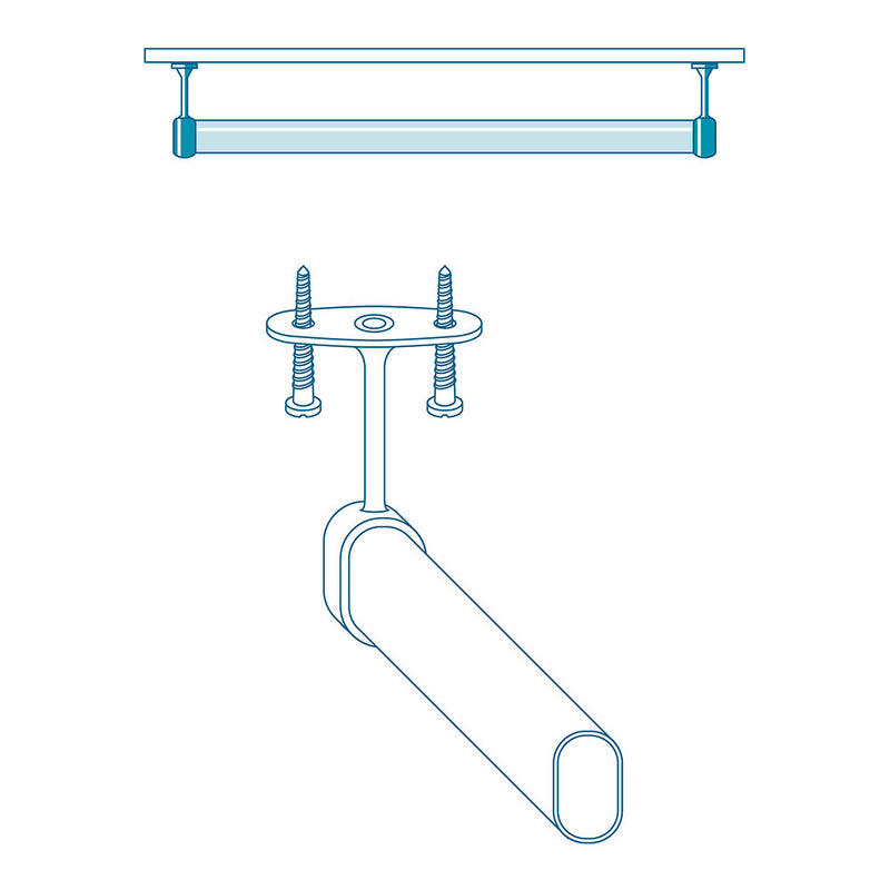 2 Unit, Cintacor Chrome Oval Terminal Cabinet Support - Storplanet