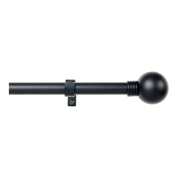 Curtain Rod Kit Extendable Ring From 110 To 200Cm Black Cintacor - Storplanet