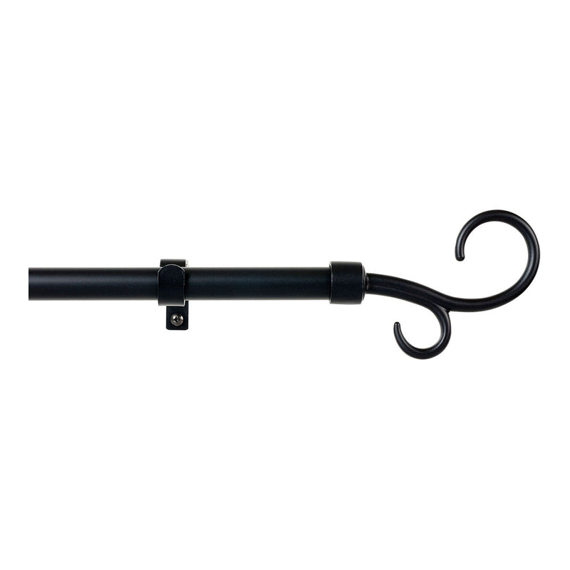 Extendable Baculo Curtain Rod Kit From 110 To 200Cm Black Cintacor - Storplanet