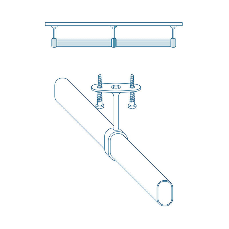 Soporte Armario Central Ovalado Blanco (1 Ud) Cintacor - Storplanet