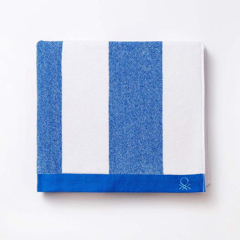 Beach Towel 160x90cm Blue Stripes Benetton