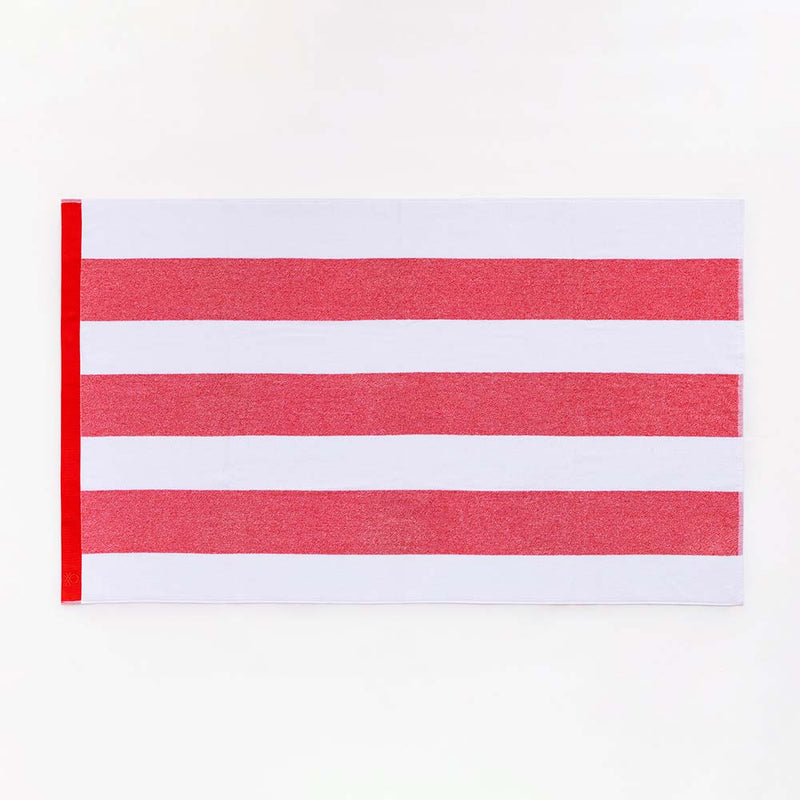 Beach Towel 160x90cm Red Stripes Benetton