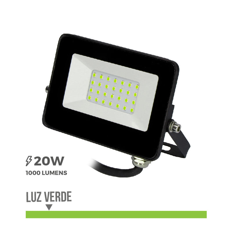 Led Floodlight 20W 1000Lm Green Light 12X8.8X2.4Cm Edm