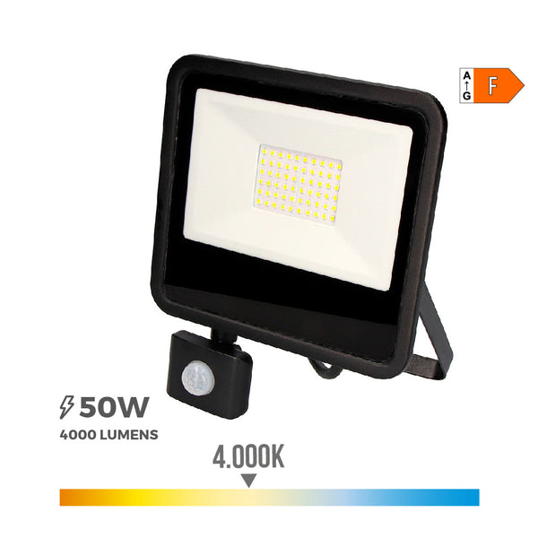 Led Floodlight 50W 4000Lm 4000K Daylight With Presence Sensor 23.8X4.5X19.2Cm Edm