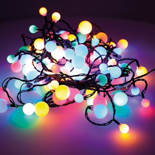 "Cherry" Led Garland Lights In Three Sizes 14M 120 Multicolor LEDs Outdoor