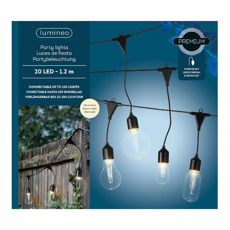 Garland 20 LED Bulbs Outdoor 14.5M IP44 Warm Light Lumineo