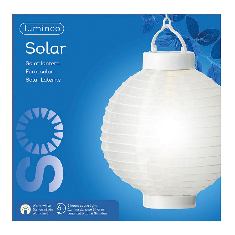 Lampara Solar Blanca Ø20X23Cm