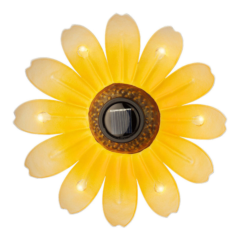 Luz Solar Metalica Con Forma De Flor Ø14X4Cm Colores Surtidos