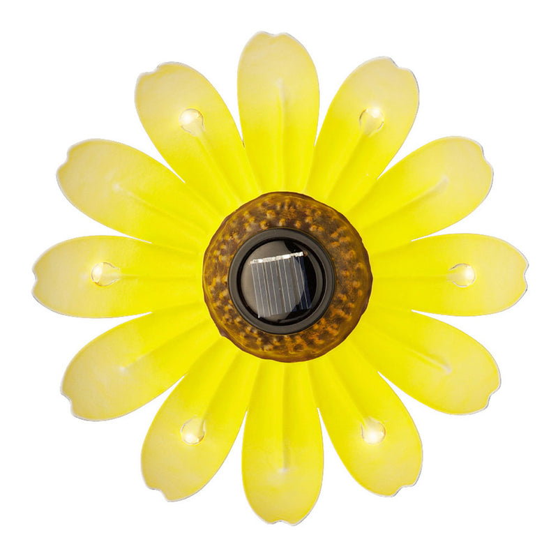 Luz Solar Metalica Con Forma De Flor Ø14X4Cm Colores Surtidos