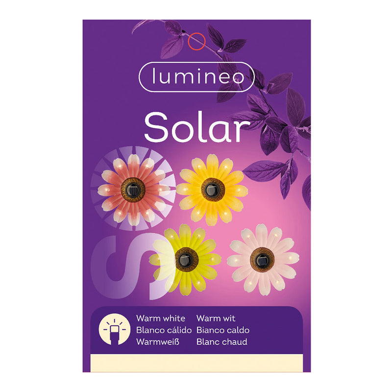 Luz Solar Metalica Con Forma De Flor Ø14X4Cm Colores Surtidos