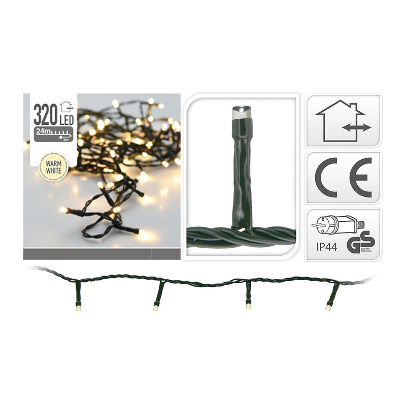 Fixed Garland 320 Warm White LEDs 220V 27M IP44